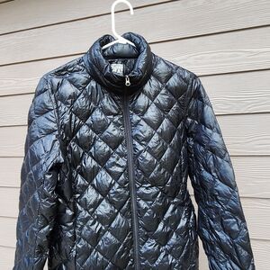 32 Degrees Shiny Black Quilted Packable Down Jacket